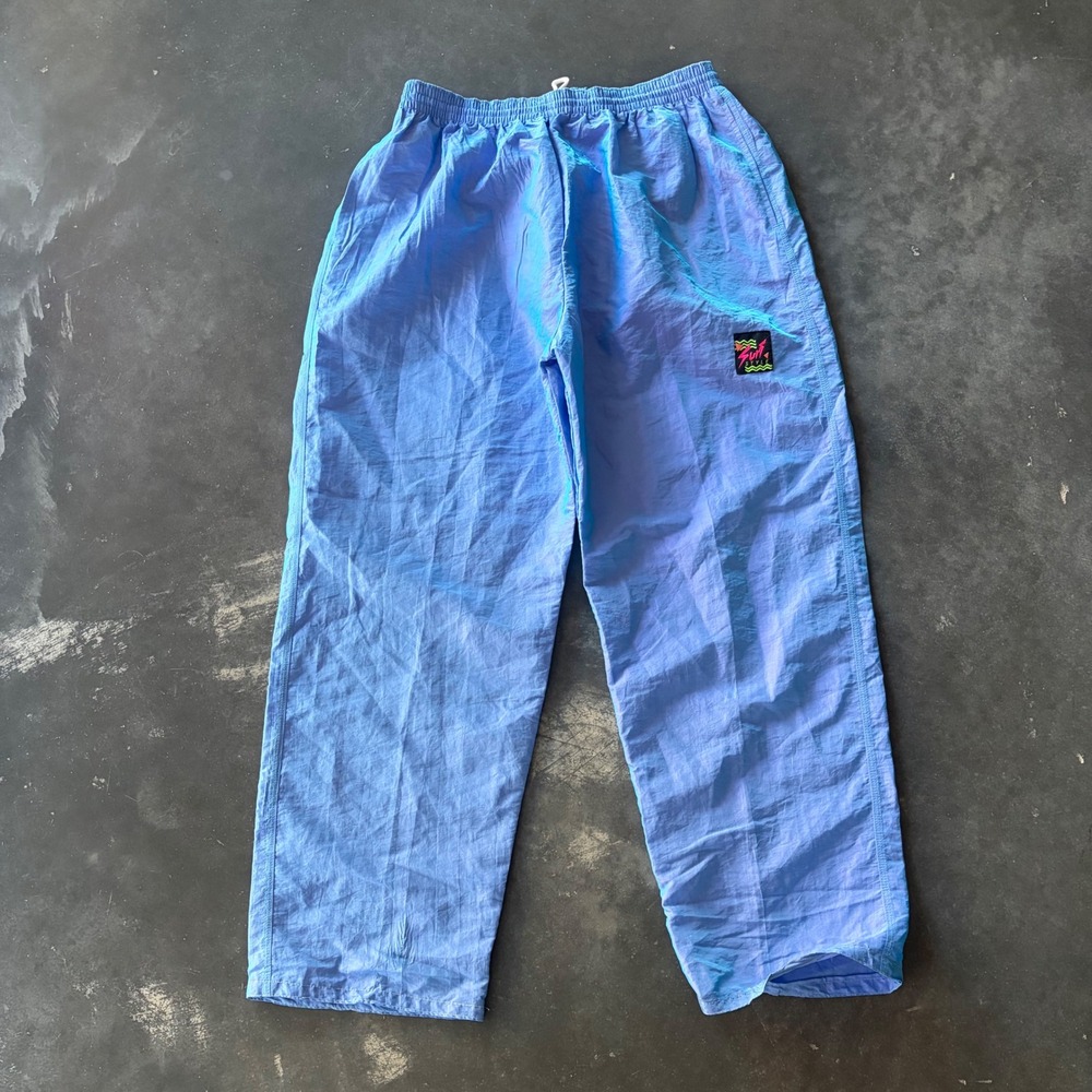 Surf Style Interplanetary Gear Iridescent Windbreaker Pants Blue XL